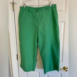 Women's J.Jill 100% Linen Green Cropped Pants
